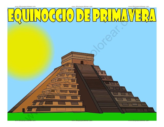 Equinoccio de Primavera dibujo a color y para colorear